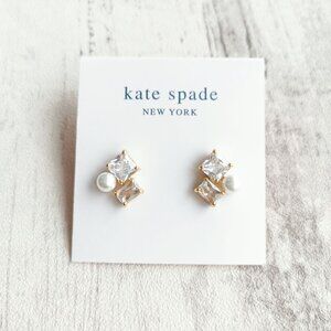 Kate Spade Gold Clear Cluster Stud Earrings - Victoria